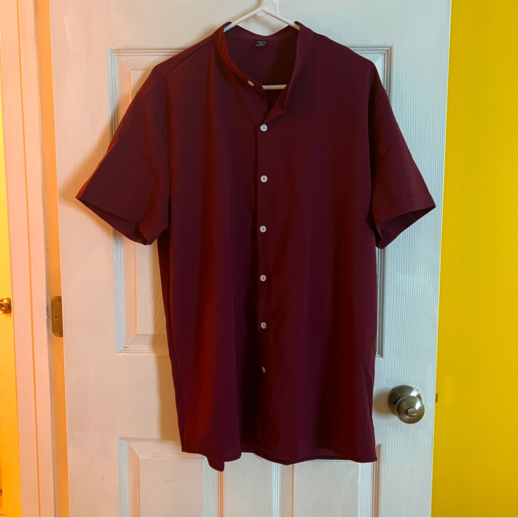 Shein Maroon Button Down